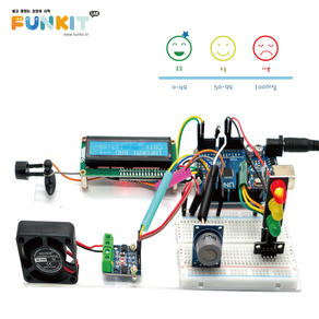 아두이노 환경신호등 키트, 우노보드+우노케이블+실험고정판, 1개