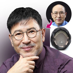 100% 인모 항균망 남자가발 정수리 부분가발 남성가발 가르마 탈모가발