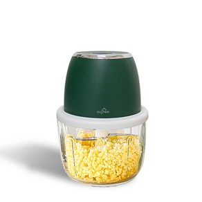 쿠팸-M2 무선 다용도 전동 미니 다지기 마늘 야채 이유식 멀티 만능 다지기 6중날 350ml 강화유리용기, 1개, 초록색