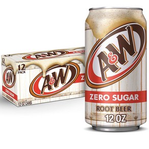 A&W 루트 비어 제로 소다 팝 355ml 12캔 / A&W Zeo Suga Root Bee Soda 12 fl oz 12 Cans, 12개