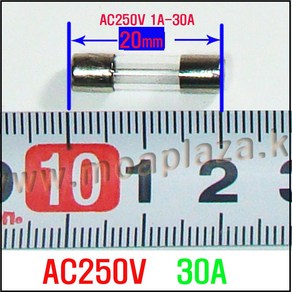 유리관휴즈20mm30A휴즈(250V)[10개포장] 20mm퓨즈30A 소형유리관휴즈30A 250V30A퓨즈 250V막대휴즈30A 소 형휴즈250V30A, 20mm 30A(10개), 10개