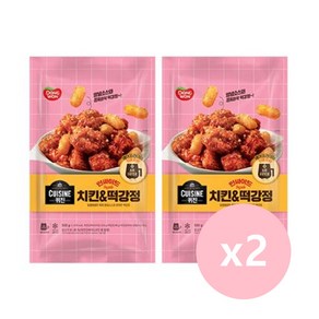 동원 퀴진 인싸이드 순살 치킨&떡강정 500g 2봉 X 2개