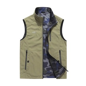 남성용 양면 등산 낚시 조끼 멀티포켓 아웃도어 스포츠 조끼 Men's Vest