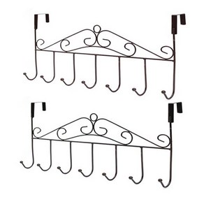 엔틱스타일 도어훅 옷걸이 7구 5구 방문옷걸이 1+1, 도어훅브라운5구, 2개