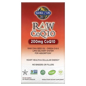 Gaden of Life RAW CoQ10 200mg 베지 캡슐 60정, Gaden of Life RAW CoQ10 20..., 1개