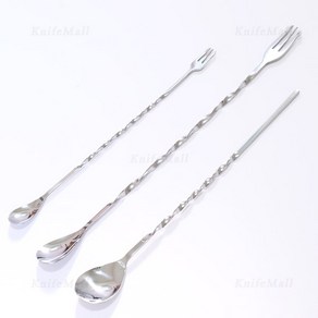 바스푼 (Ba spoon) 칵테일용 빠스푼칵테일제조도구, 01. 포크형 바스푼-중, 1개