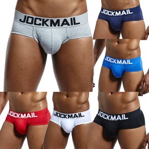 JOCKMAIL 패션 남성 섹시 쿨 컴포트 편안한 경량 통기성 면 브리프 모듬(6개들이)