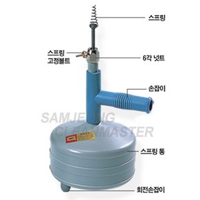 스프링청소기 10m 배수구 하수구막힘 뚫어 배수관 하수관 청소, 1개