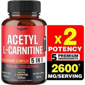 agobi L카르니틴 2600mg 3개월 녹차 그린 커피 빈 라즈베리 케톤, 3개