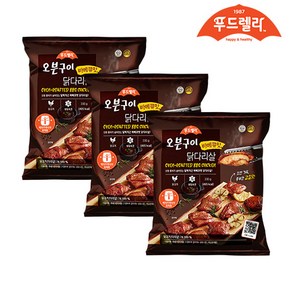 [푸드렐라]오븐구이닭다리살 바베큐맛, 3개, 300g