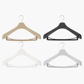 [헤이드] 고급 셋업 정장 옷걸이, 셋업 정장 / 블랙 (Natual black), 5개
