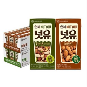 연세유업 넛유 7넛츠 24팩 + 아몬드 24팩, 단일, 190ml