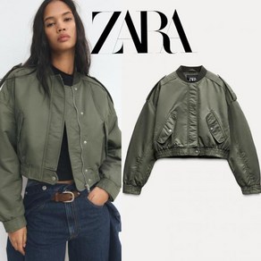 자라 크롭 항공점퍼 숏 포켓 여성 자켓 ZARA