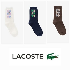 매장정품 라코스테 LACOSTE 공식브랜드관 라코스테여성 여성 아가일 체크 중목 양말 RA290E-54N 1571350, FREE, 70(오프화이트), 1개