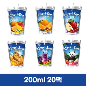 농심 카프리썬 200ml 20팩, 오렌지망고 10팩 + 펀알람 10팩, 20개