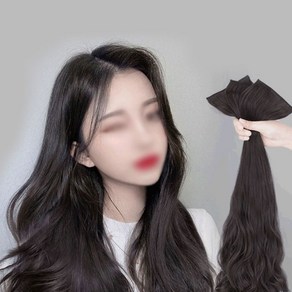 키밍 헤어 붙임머리 부분가발 여성가발 3개입 웨이브, 1개, 3개입-웨이브_45CM-블랙, 본상품선택