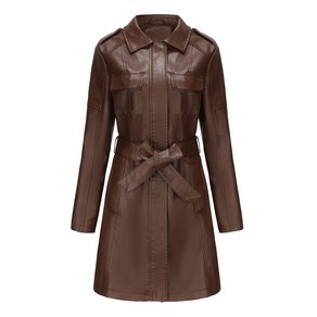 여성 하프 PU 가죽 벨트 포함 봄가을 긴팔 트렌치코트 Women's Jacket 뉴타임즈 B961W039