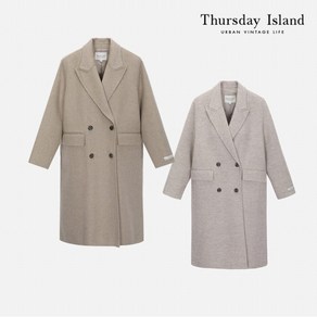 {백화점 정품} 써스데이아일랜드 Thusday Island 더블 4버튼 핸드메이드 코트T228MCT532W 474878