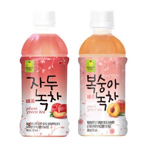 웰그린 자두녹차10개+복숭아녹차10개 340ml 20개