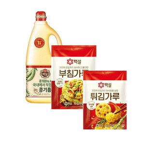 올따옴기획 백설 콩기름 (식용유) 1.8L+튀김가루 1kg+부침가루 1kg, 1세트, 3.8kg