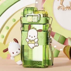 산리오 더블캡 롱 빨대 물통, 포차코 Pochacco, 1개