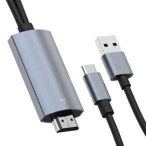 USB-C to HDMI UHD 4K 60Hz 넷플릭스 OTT 미러링 충전 케이블, 1개, 메탈, 1m