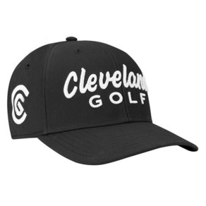 Cleveland Golf 남성용 구조화된 모자(모든 사이즈에 맞는 원사이즈) 하얀색, 블랙, 1개