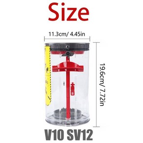 청소기 부품 호환 다이슨 V10 SV12 진공 청소기용 업그레이드된 먼지통 교체 소형 및 대형 캐니스터 다른 지역