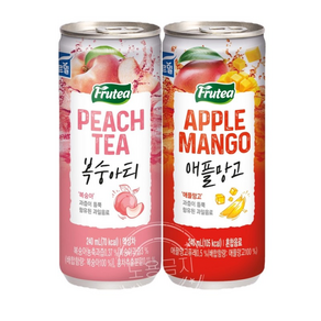 푸르밀 푸르티 복숭아티 30캔 + 애플망고30캔, 1세트, 240ml