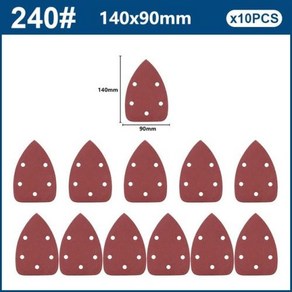 1050pcs 140x90mm 삼각형 사포 5 구멍 연마 도구 40240 그릿 연마 용 후크 루프 샌딩 디스크 패드, 4) 10pcs 240mesh, 10개