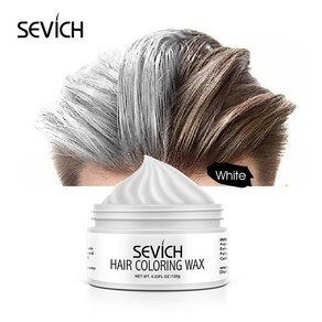 SEVICH 그레이 컬러 헤어 왁스 120g 일회용 클레이 스타일링 염색 포마드 남여공용 강력홀드 헤어왁스 임시염색, 1개, 흰색