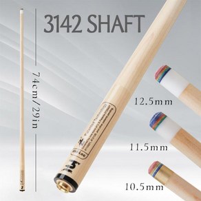 당구큐대 PREOAIDR 3142 메이플 샤프트 싱글 레인보우 팁 Uniloc 조인트 풀 큐 교체 10.5mm 11.5mm 12.5mm, 1) single shaft - 10.5 미리메터, 1개