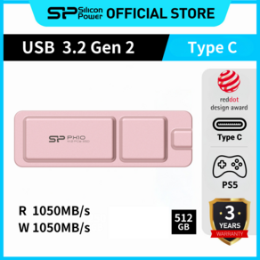 실리콘파워 Silicon Power 외장SSD USB3.2 Gen2 c타입 PX10 핑크 휴대용 포터블 외장