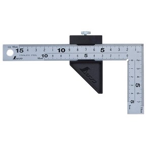 신와 측정 (Shinwa Sokutei) 곡척 두꺼운 광폭 실버 15cm 8 단 눈금 스토퍼 부착 12433, 1개