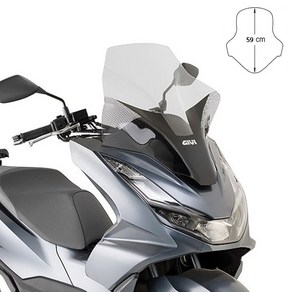 혼다 PCX125 21년부터 59cm 미들 투명 윈드스크린 GIVI 기비, 1개, 상세 설명 참조