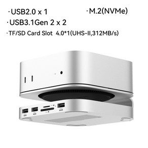 ColoiiCC USB C 허브 M2 인클로저 도킹 스테이션 SSD 케이스 M4 Mac ni Po용, MC60, 1개