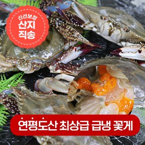 [순이네마켓] 서해 연평도산 가장 싱싱할때 급냉시킨 국내산 100% 냉동꽃게, 암꽃게, 중자, 1kg, 1개