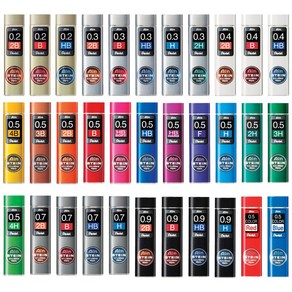 펜텔 아인슈타인 컬러 하드 소프트 샤프심 모음, C275/0.5mm-4H