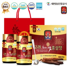 명기삼 고려천년의빛 홍삼정 + 쇼핑백, 500g, 1개