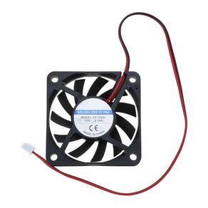 DC 12V 2 핀 60x60x10mm PC 컴퓨터 CPU 시스템 슬리브 베어링 냉각 팬 6010, 검은색, 1개