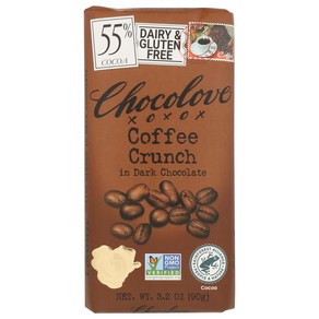 Chocolove - Dak Chocolate Ba Coffee Cunch - 3.2 oz. Chocolove - 다크 초콜릿 바 커피 위기 - 3.2 온스., 90g, 1개