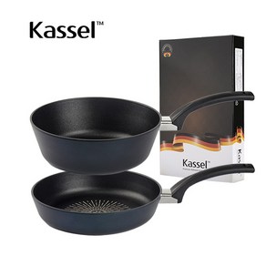 [Kassel] 카셀 국내생산 블루 라이트 인덕션 (IH) 2종 D 세트 (프라이팬28cm+ 궁중팬 28cm), 1개