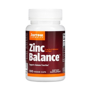Jaow 자로우 포뮬러스 아연 15mg 징크 밸런스 100정 베지캡슐 Zinc Balance 구리 글루콘산염, 1개
