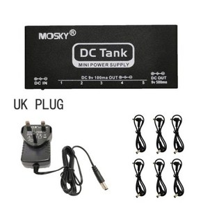 페달트레인 Mosky 미니 전원 공급 장치 DC 탱크 기타 효과 6 절연 출력 단락 및 과전류 보호, 2) UK PLUG, 1개