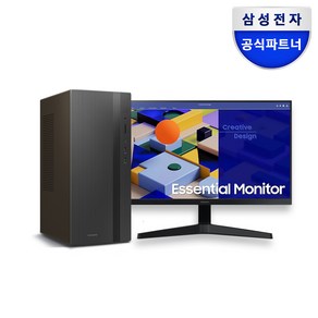 삼성 데스크탑 모니터 패키지 DM500TGA-A58A + 모니터 24인치 / 27인치 구매 인텔 i5 탑재 컴퓨터 가성비 사무용 주식용PC, 24인치 모니터 1개, Desktop, 256GB, 8GB, WIN11 Home, Black