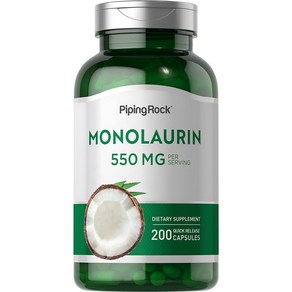 파이핑락 모노라우린 550mg 200캡슐 라우린산 Monolauin, 1병, 200정, 1개