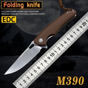 M390 파우더 스틸 폴딩 나이프 고경도 편리한 구조 자기 방어 야외 캠핑 사냥 전술 컬렉션 Edc, 1개