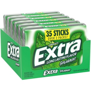 EXTRA Gum 페퍼민트 무설탕 츄잉껌 메가 팩 스틱 35개(6팩)