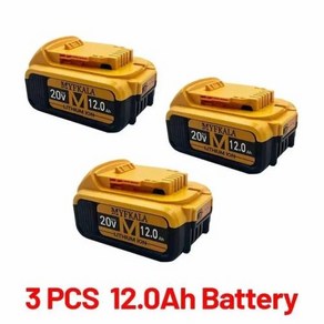 전동 공구용 배터리 12000mAh 20V 18.0Ah DCB206 20V DCB205 DCB200 100 신제품, 3) 빨간, 1개입