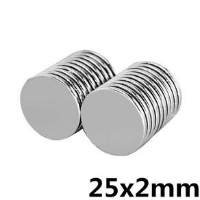 초강력 원형자석 25mm x 2T 네오디움, ND 25x2(1개)